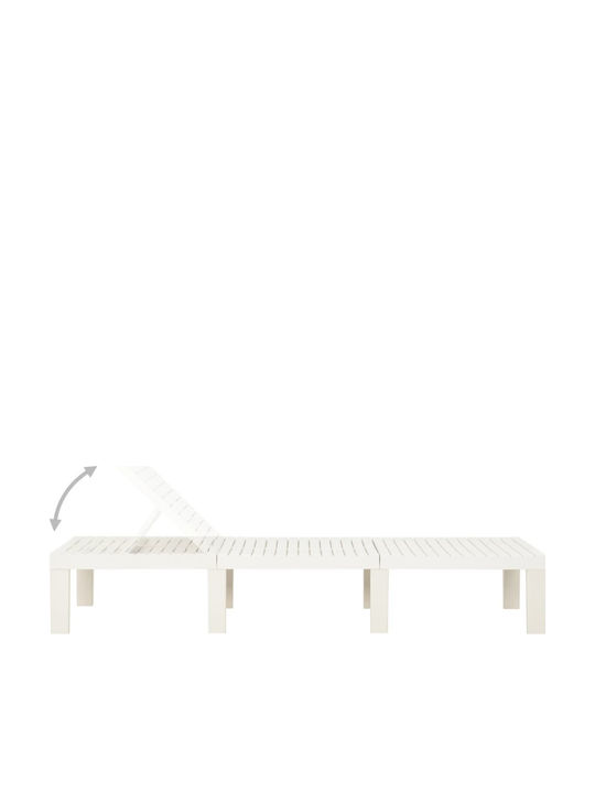 Șezlong Plastic Alb 195x65x32cm