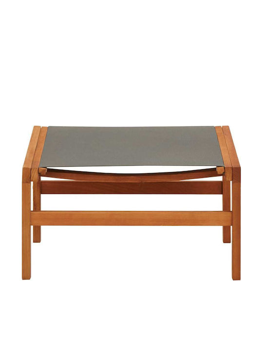 Deckchair Wooden with Textilene Fabric Gray 133x60x77.5cm.
