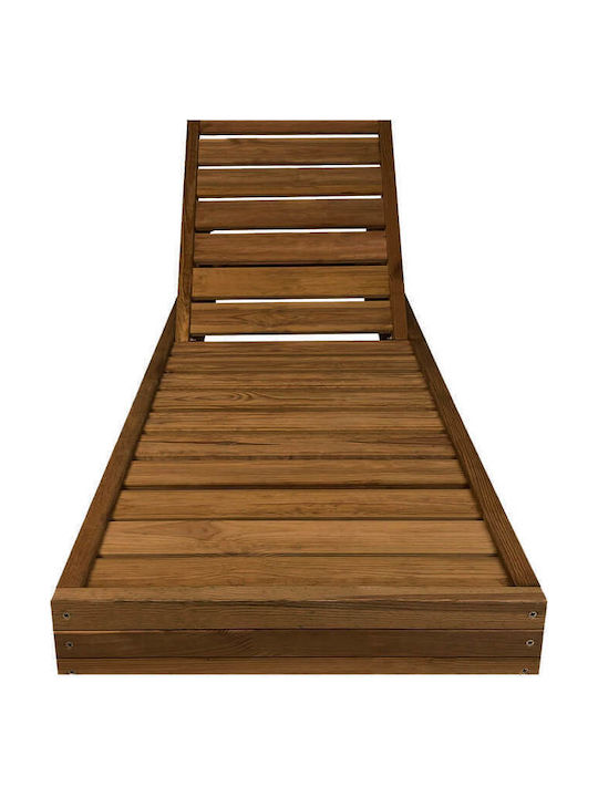 Șezlong Lemn Bej 200x68x14cm