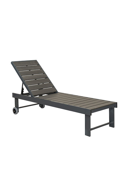 Liegestuhl Aluminium Gray 196x63x38cm.