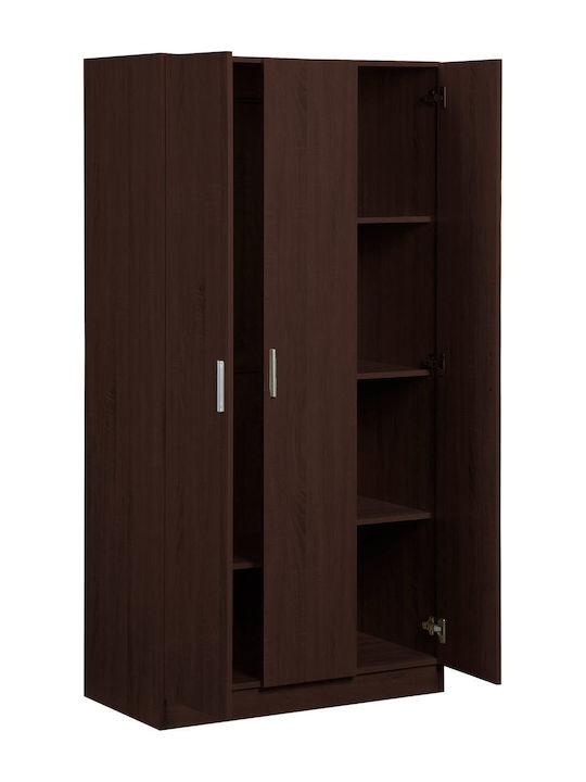 Wilson 3D Τρίφυλλη Ντουλάπα Wenge 90x45x180cm