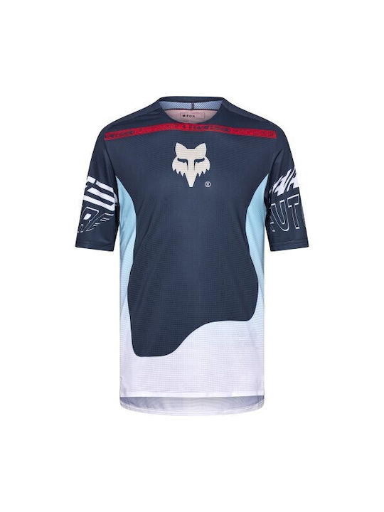 Fox Flexair Bărbați Mâneci scurte Tricou de ciclism Albastru