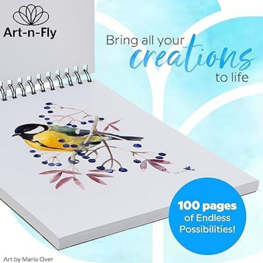 Art-n-fly Caiet de Schițe 100 Foi A4 22.9 X 30.5 Cm 100 G/m² Spiralat Hârtie Albă