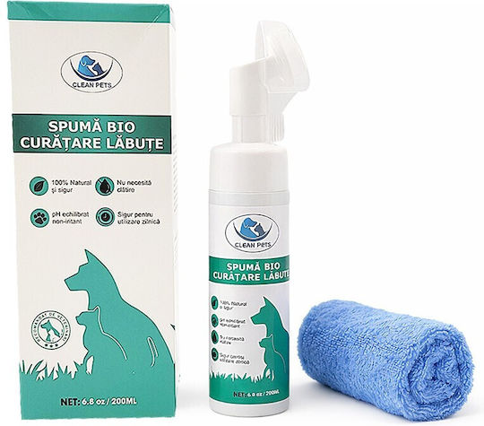 Bio Foam Kit + Towel Paw Cleaning Clean Pets 200 Ml
