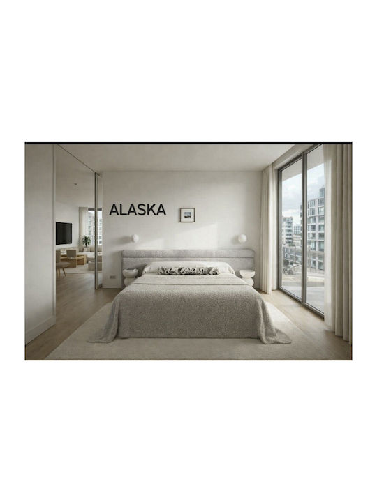Alaska Double Bed Upholstered with Fabric Green for Mattress 170x200cm