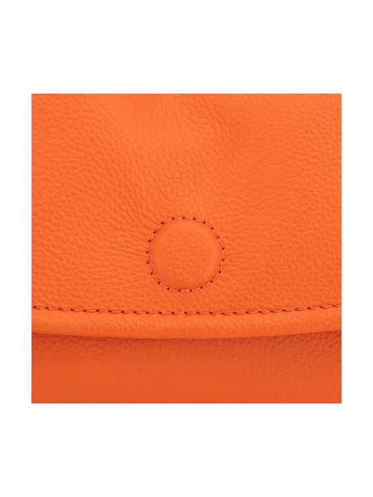 Leather Women's Shopper Shoulder Bag Orange