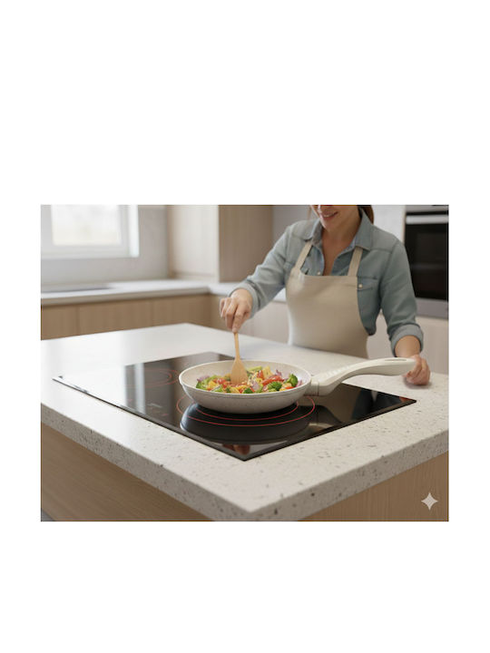 Cheffinger Set de tigăi din aluminiu Pink cu strat antiaderent CF-FA03Beige 3buc