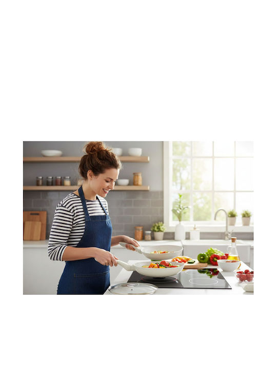 Cheffinger Set de tigăi din aluminiu Pink cu strat antiaderent CF-FA03Beige 3buc