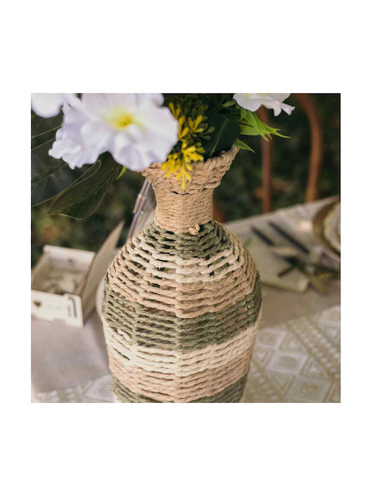 Beauty Home Decorative Glass Vase Eden Beige 15x15xH36cm