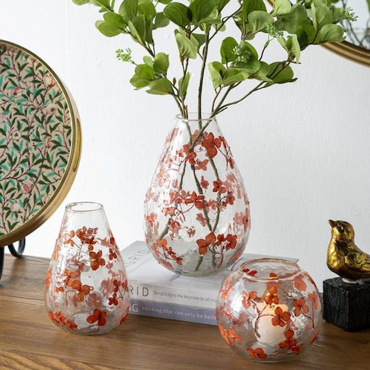 Artekko Decorative Vase Aphelios Transparent 12.5x12.5x18cm