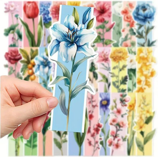 Set 30 Cardboard Bookmarks Reading Enthusiasts Floral Pattern Multicolor 13 X 5 Cm