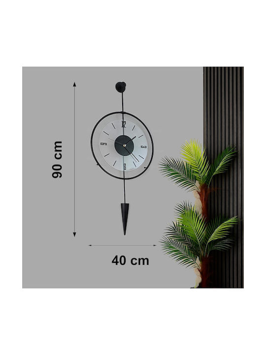 Schwarze Dekorative Metallische Wanduhr Modernes Design 40×90 Cm