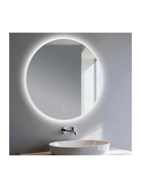 Sparke Στρογγυλός Καθρέπτης Μπάνιου Led 70x70cm Λευκός