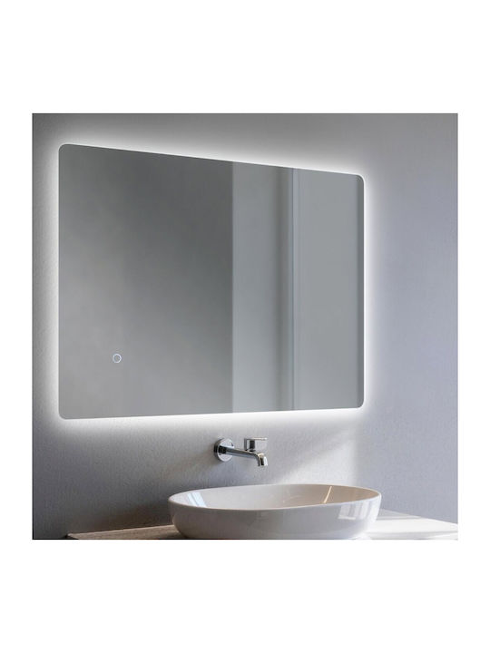 Sparke Rectangular Bathroom Mirror Led 80x60cm White