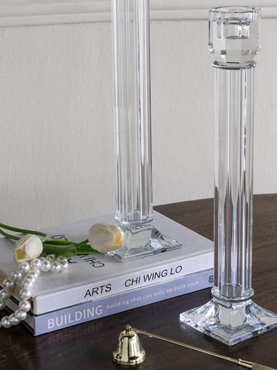 Artekko Candle Holder Glass in Transparent Color 9x46x9cm 1pcs