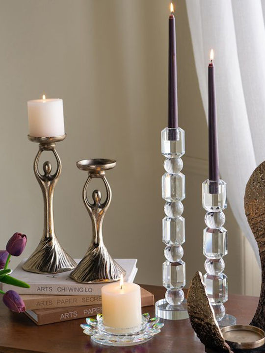 Artekko Candle Holder Glass in Transparent Color 8x38x8cm 1pcs