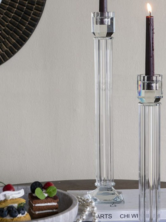 Artekko Candle Holder Glass in Transparent Color 9x46x9cm 1pcs