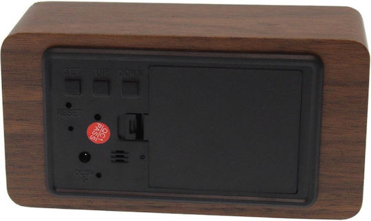 Uncle George Wooden Digital LED Table Clock with Alarm Brown 01.06.04-0004-BRWN (Various Colors)