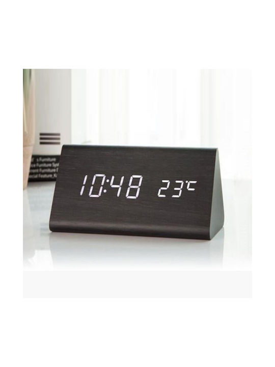 Uncle George Tischuhr Digital LED Holz mit Wecker 01.06.04-0005-BLK Verschiedene Farben