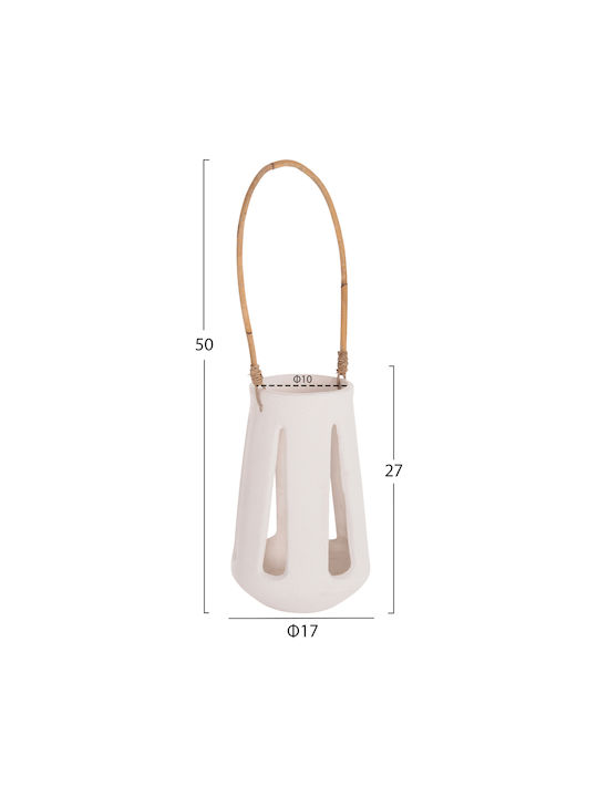 HomeMarkt Erantyl Rattan Lantern Tabletop White 10x10x10cm