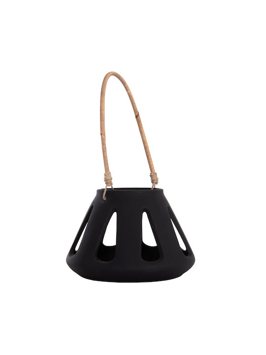 HomeMarkt Erantyl Rattan Tabletop Lantern Black 10x10x10cm