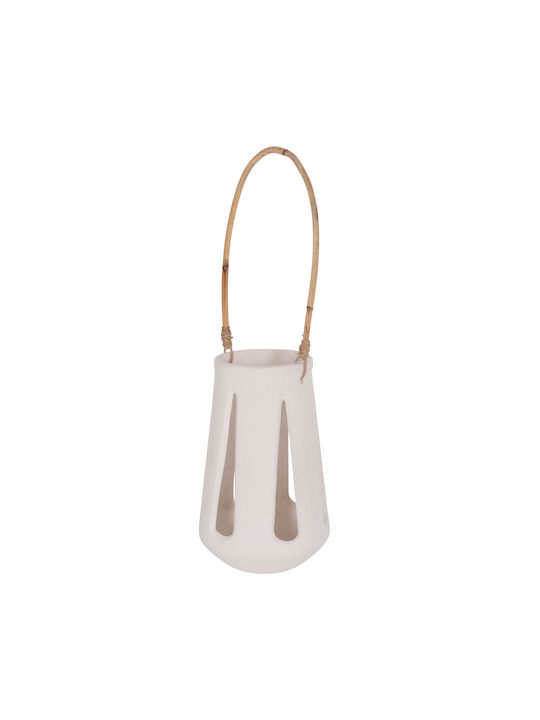 HomeMarkt Erantyl Rattan Lantern Tabletop White 10x10x10cm
