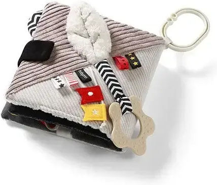 Babyono Activity Book Contrast Book Mouse Fabric with Sounds for Newborns