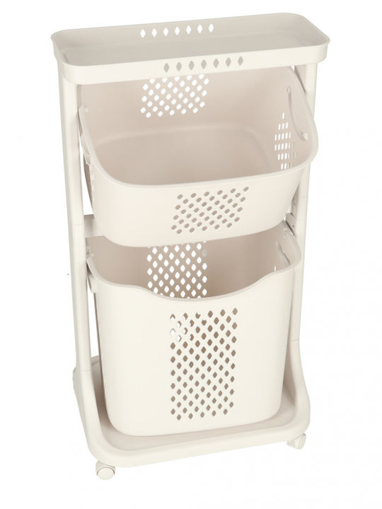 ikonka Cutie de Depozitare Jucării pentru Copii din Plastic Alb 44x77.5x32cm 1buc