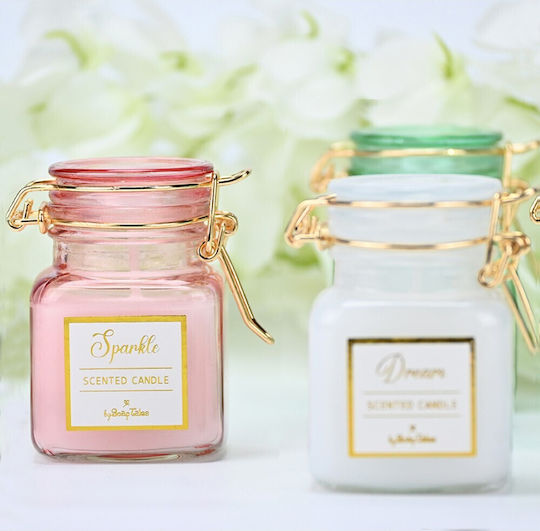 Christening Favor with Candle Made of Glass 30 Pieces