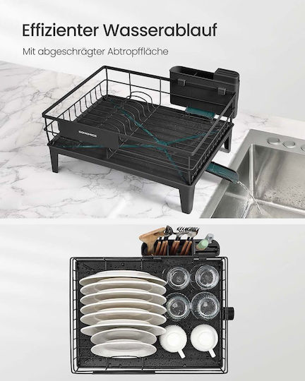 Songmics Metal Sink Strainer Black Metal 31x42x18.5cm