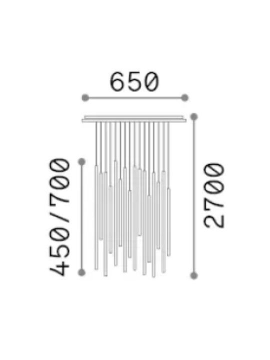 Ideal Lux Κρεμαστό Φωτιστικό LED με Θερμό Λευκό Φως 45x45εκ.