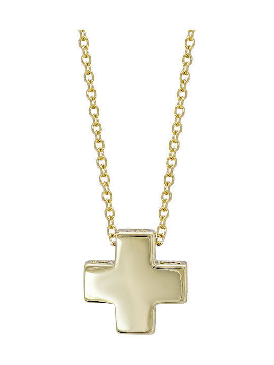 Kiriakos Gofas Women's Gold Cross 9K Double Sided with Chain