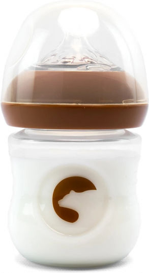 Kidnort Sticlă de Plastic pentru Bebelusi Anti-Colici cu Tetină din Silicon pentru 3+ luni Brown 125ml