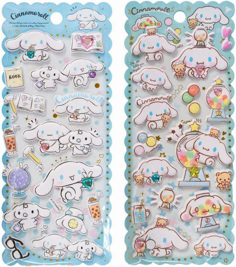 Hello Kitty Cinamoroll Assorted Embossed Stickers 20 Τεμ
