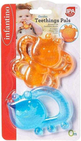 Infantino Garden Pals Teething Ring with Gel Made of Silicone for 3 m+ 2 Pieces