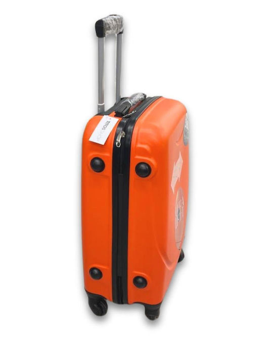 Medium Hard Orange Suitcase With 4 Wheels Height 66cm