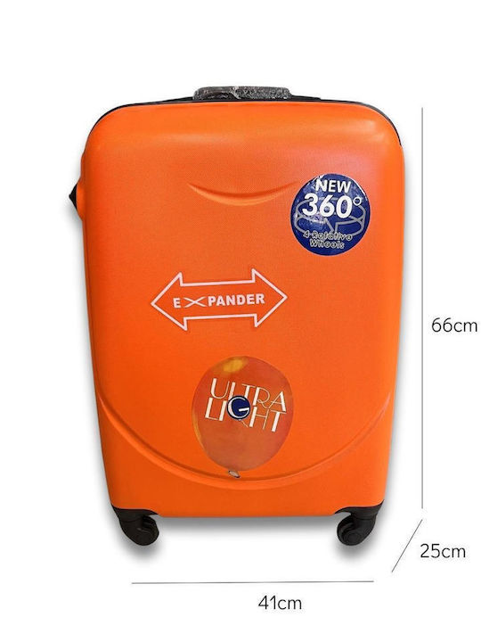 Medium Hard Orange Suitcase With 4 Wheels Height 66cm