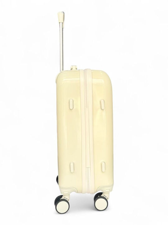 Olia Home Βαλίτσες Ταξιδιού Μπεζ με 4 Ρόδες