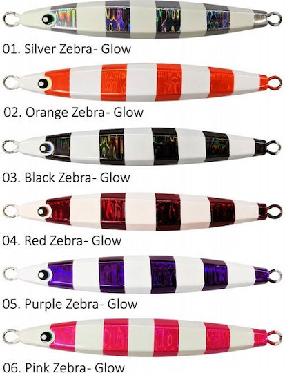 Falcon Artificial Bait Speed Slider, slider Fluorescent 130gr 01.silver Zebra