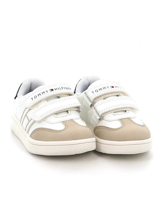Kids Sneakers with Hoop & Loop Closure White
