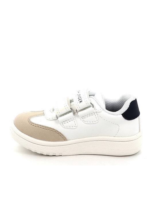 Kids Sneakers with Hoop & Loop Closure White