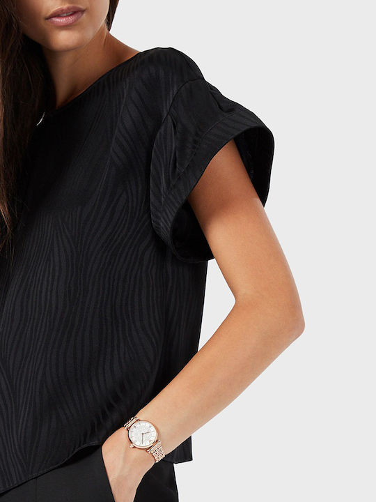 Emporio Armani Women's Watch with Pink Gold Metal Bracelet