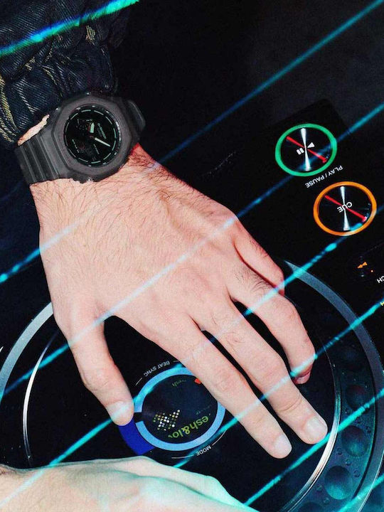 Casio Ψηφιακό Ανδρικό Ρολόι Χρονογράφος Μπαταρίας με Γκρι Καουτσούκ Λουράκι