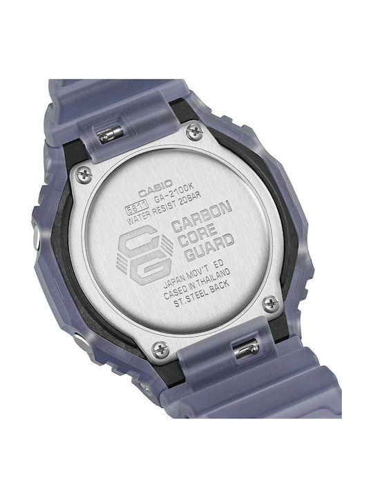 Casio Men's Watch Chronograph Battery with Blue Rubber Strap