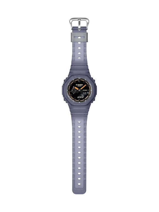Casio Men's Watch Chronograph Battery with Blue Rubber Strap