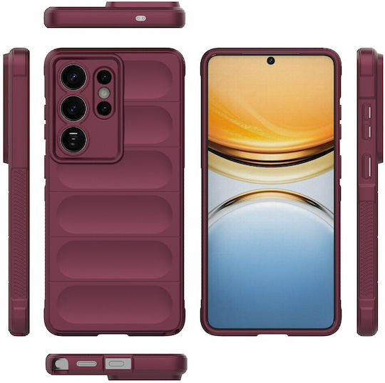 Techsuit Magic Umschlag Rückseite Silikon Burgundisch (Galaxy S26 Ultra)
