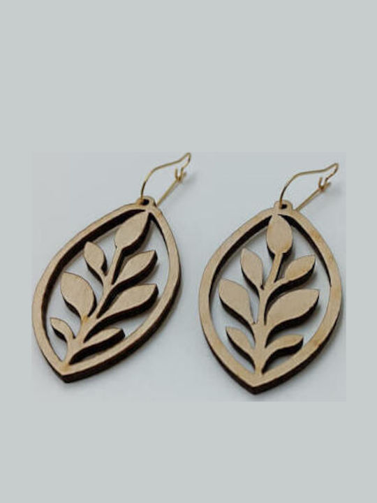 Holz Ohrringe Blatt Oval Minimal Boho Toxylo