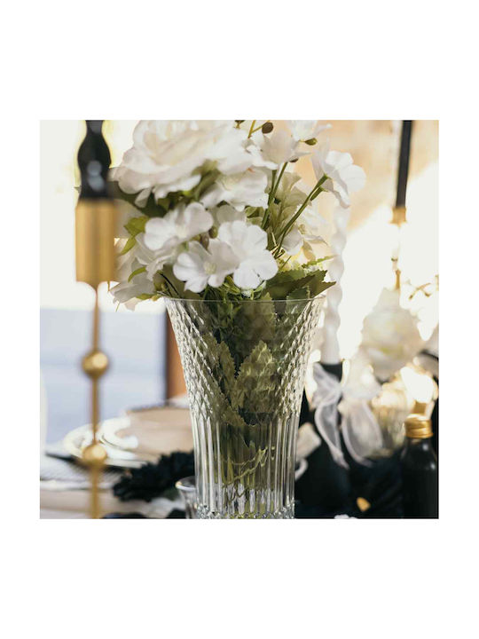 Beauty Home Decorative Glass Vase Iris Transparent Y23cm