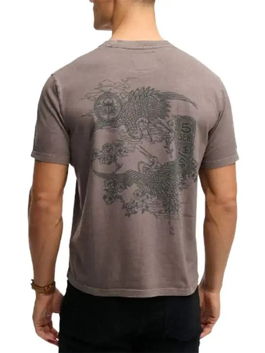 Superdry Ovin Tokyo T-Shirt Dark Pebble Grey Superdry Ovin Tokyo T-Shirt Dark Pebble Grey