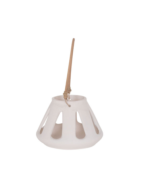 HomeMarkt Rattan Tabletop Lantern White 10x10x10cm